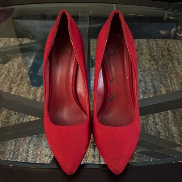 Shoes - Red Suede Heel Size 8 1/2